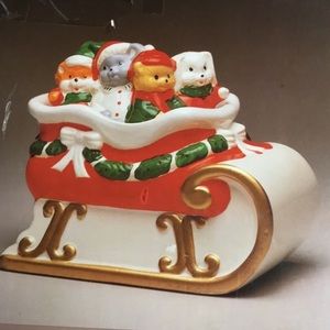 Christmas Ceramic Cookie Jar 10” x 10”